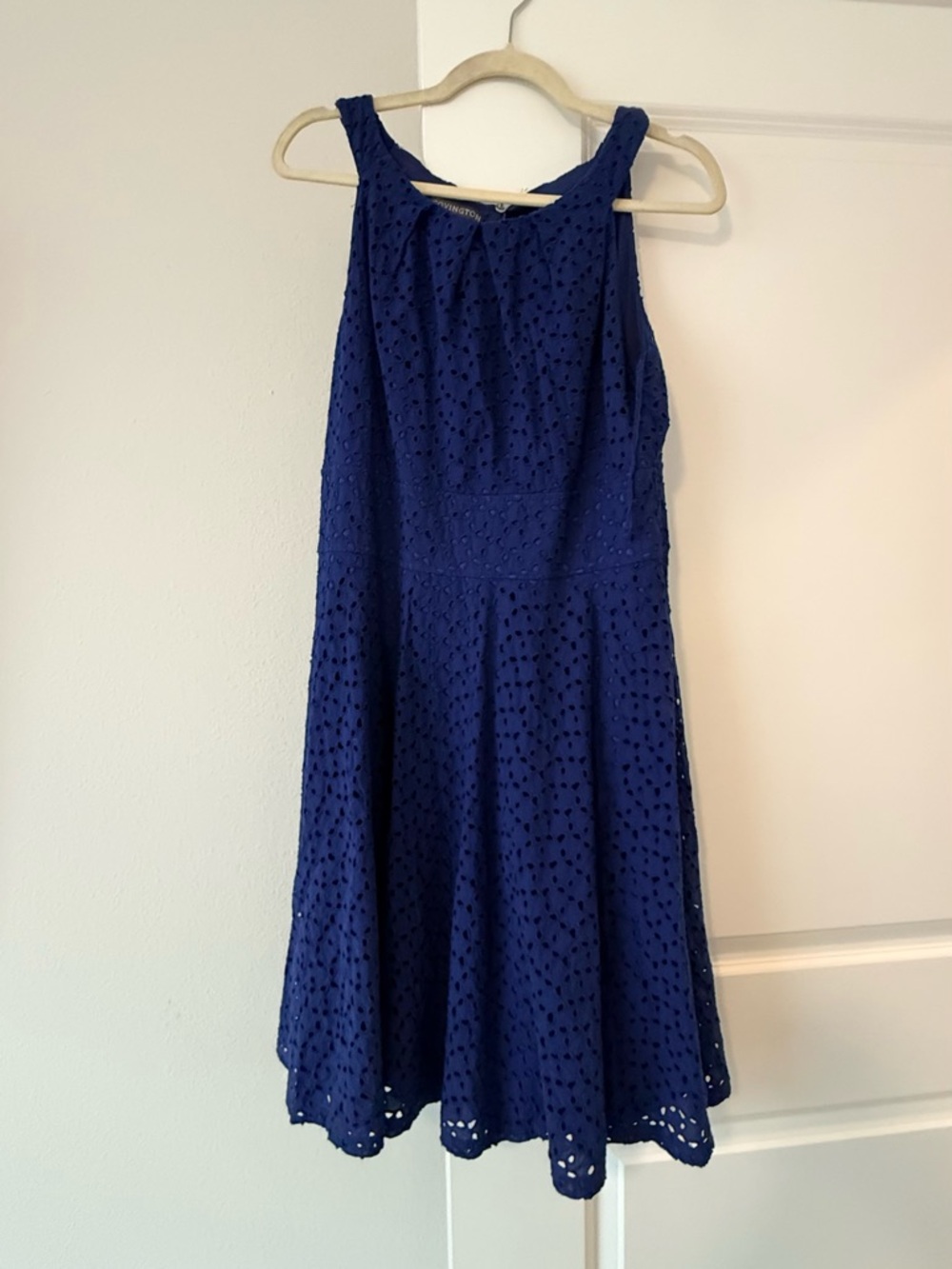 Covington Navy Blue Eyelet A-Line Dress